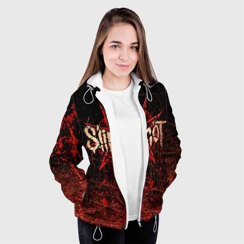 Женская куртка 3D Слипкнот Гранж Slipknot Grunge, цвет белый - фото 4