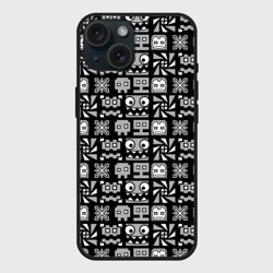 Чехол силиконовый для Apple iPhone 15 матовый Geometry Dash Cubes