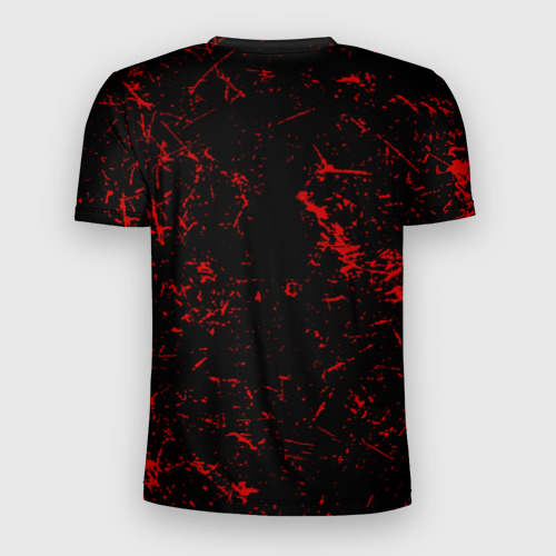 Мужская футболка 3D Slim с принтом Slipknot RED | Рок Слипкнот, вид сзади #1