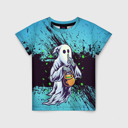 Детская футболка 3D с принтом Привидение!, вид спереди #2