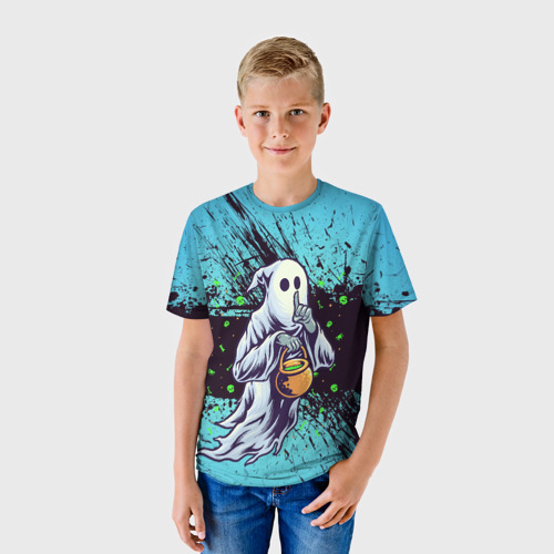 Детская футболка 3D с принтом Привидение!, фото на моделе #1