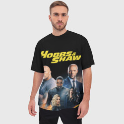 Мужская футболка oversize 3D Hobbs & Shaw - фото 2