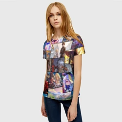 Женская футболка 3D Геншин Импакт, персонажи - фото 2