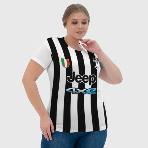 Женская футболка 3D с принтом Федерико Кьеза Ювентус форма 2021/2022, фото #4
