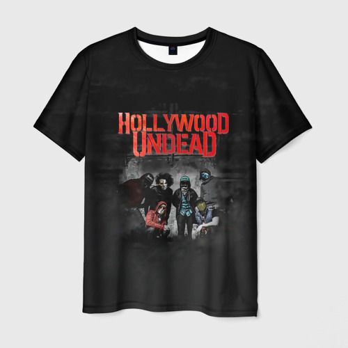 Мужская футболка с принтом Hollywood Undead - Голливудская нежить, вид спереди №1