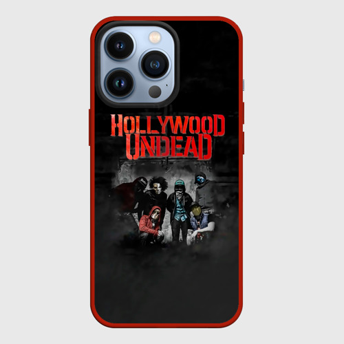 Чехол для iPhone 13 Pro Hollywood Undead - Голливудская нежить, цвет красный