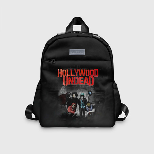 Детский рюкзак 3D с принтом Hollywood Undead - Голливудская нежить, вид спереди #2