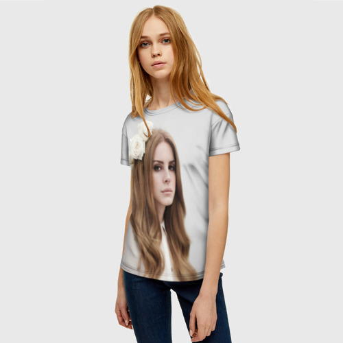 Женская футболка 3D Нежная Ланочка, цвет 3D печать - фото 3