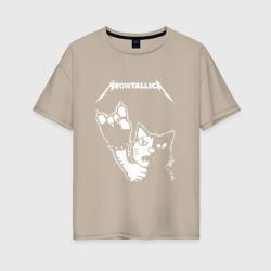 Женская футболка хлопок Oversize Meowtallica