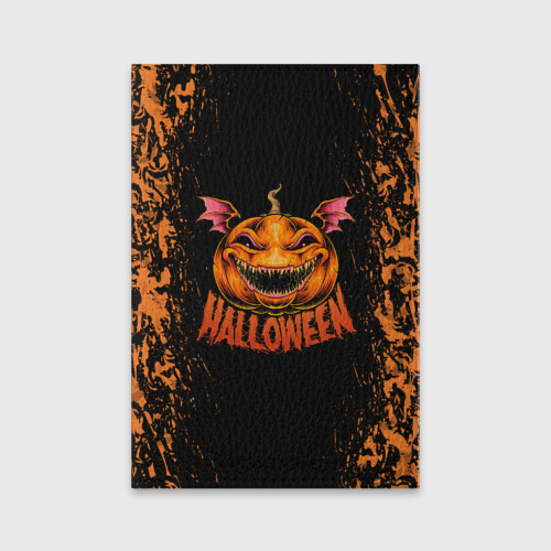 Обложка для паспорта матовая кожа Веселая тыква на хеллоуин, цвет фиолетовый