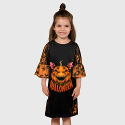 Детское платье 3D Веселая тыква на хеллоуин - фото 2