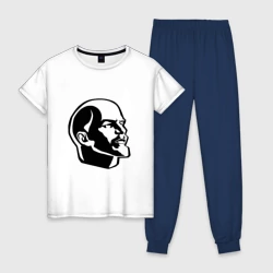Женская пижама с белой футболкой хлопок Ленин Владимир Ильич