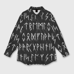 Женская рубашка oversize 3D Славянские скандинавские руны рунический алфавит