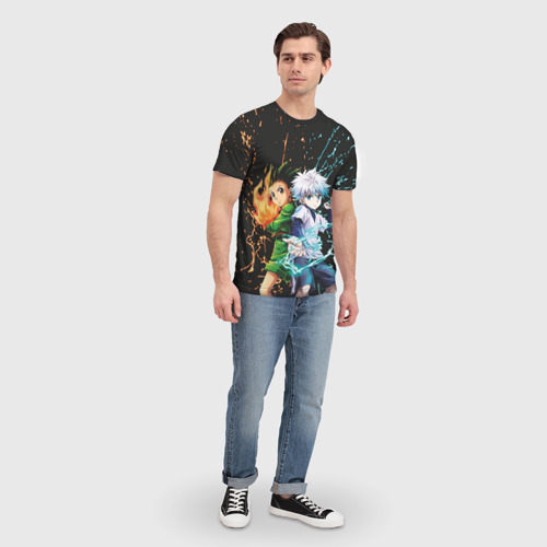 Мужская футболка 3D с принтом Гон и Киллуа, вид сбоку #3