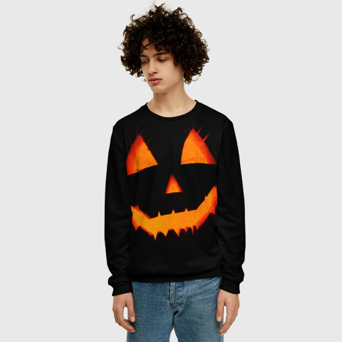 Мужской свитшот 3D с принтом Helloween | pumpkin jack, фото на моделе #1