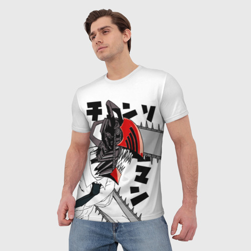 Мужская футболка 3D Chainsaw Man - Человек-бензопила, цвет 3D печать - фото 3