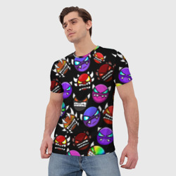 Мужская футболка 3D Geometry Dash Demons - фото 2