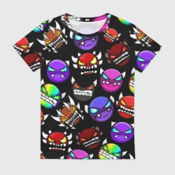 Женская футболка 3D Geometry Dash Demons