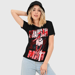 Женская футболка 3D Slim Chainsaw Man Человек-бензопила - фото 2