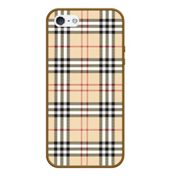 Чехол для iPhone 5/5S матовый Клетчатый принт в стиле Burberry