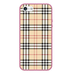 Чехол для iPhone 5/5S матовый Клетчатый принт в стиле Burberry