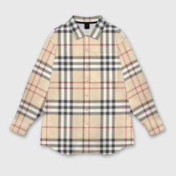 Мужская рубашка oversize 3D Клетчатый принт в стиле Burberry