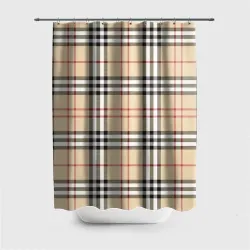Штора 3D для ванной клетчатый принт в стиле Burberry