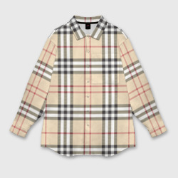 Женская рубашка oversize 3D Клетчатый принт в стиле Burberry