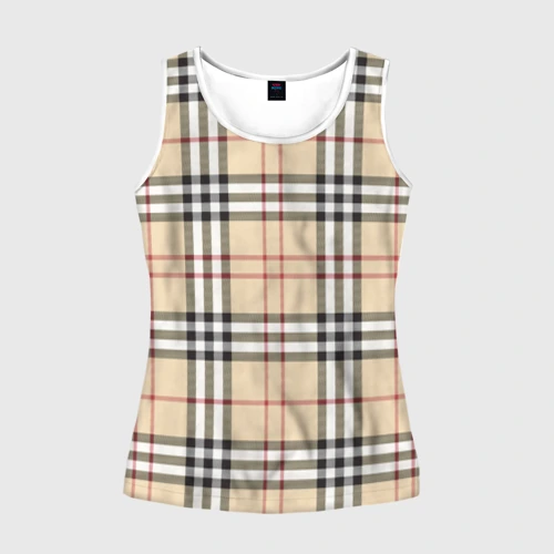 Женская майка 3D клетчатый принт в стиле Burberry
