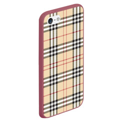 Чехол для iPhone 5/5S матовый Клетчатый принт в стиле Burberry - фото 2