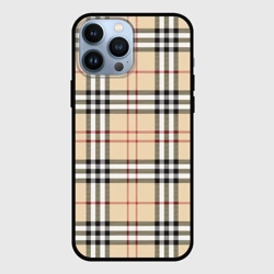 Чехол для iPhone 13 Pro Max клетчатый принт в стиле Burberry