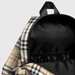 Рюкзак с принтом Клетчатый принт в стиле Burberry для ребенка, вид на модели спереди №4. Цвет основы: белый