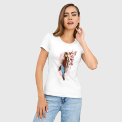 Женская футболка хлопок Slim Девушка в шляпе - фото 2