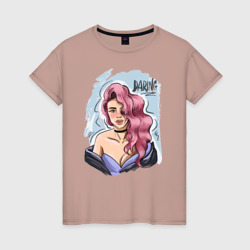 Девушка с декольте – Женская футболка хлопок с принтом купить со скидкой в -20%