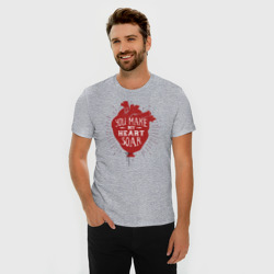 Мужская футболка хлопок Slim Сердце воздушный шар - фото 2