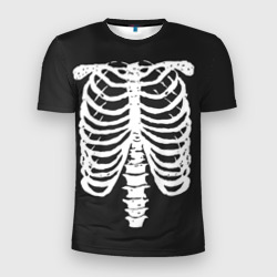 Мужская футболка 3D Slim Грудная клетка хеллоуин