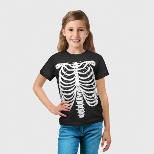 Детская футболка 3D Грудная клетка хеллоуин, цвет 3D печать - фото 5