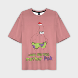 Мужская футболка oversize 3D Patrick star happy new year mother faka