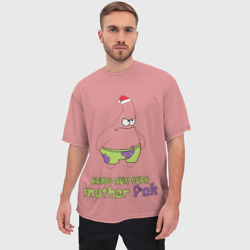 Мужская футболка oversize 3D Patrick star happy new year mother faka - фото 2