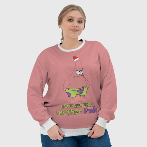 Женский свитшот 3D Patrick star happy new year mother faka, цвет 3D печать - фото 6