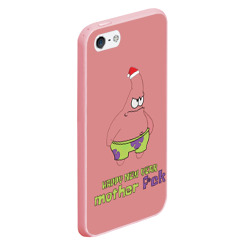 Чехол для iPhone 5/5S матовый Patrick star happy new year mother faka - фото 2