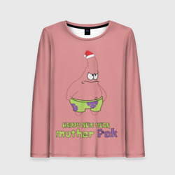 Женский лонгслив 3D Patrick star happy new year mother faka