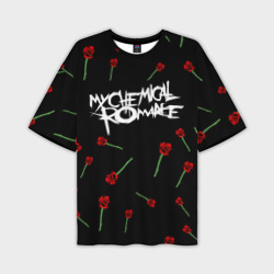 Мужская футболка oversize 3D My chemical romance розы MCR roses