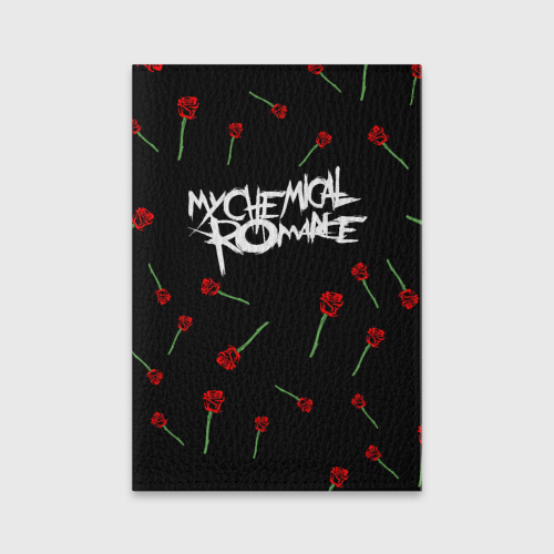 Обложка для паспорта матовая кожа с принтом My chemical romance розы MCR roses, вид спереди №1