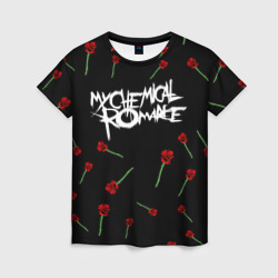 Женская футболка 3D My chemical romance розы MCR roses