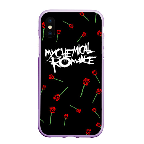 Чехол для iPhone XS Max матовый My chemical romance розы MCR roses, цвет сиреневый