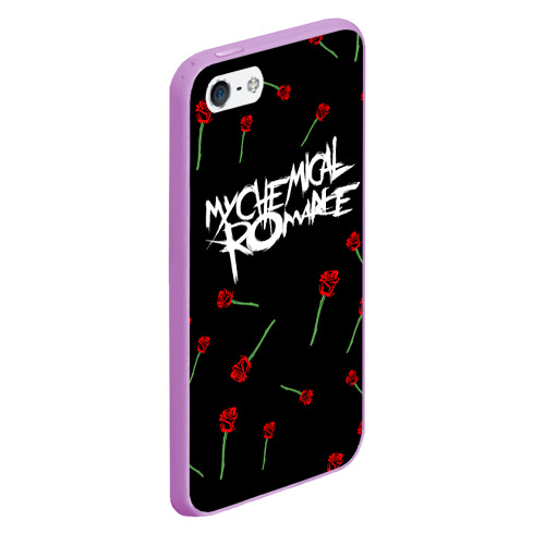 Чехол для iPhone 5/5S матовый My chemical romance розы MCR roses, цвет сиреневый - фото 3