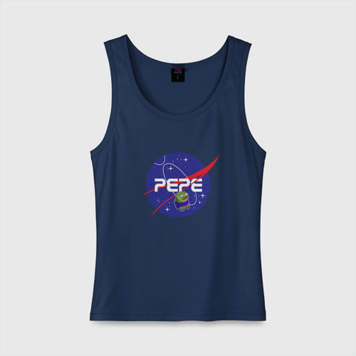 Женская майка хлопок Pepe space NASA, цвет темно-синий