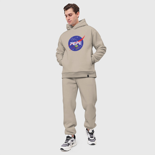 Мужской костюм oversize хлопок Pepe space NASA, цвет миндальный - фото 5