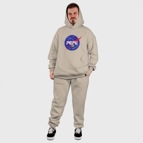 Мужской костюм oversize хлопок Pepe space NASA, цвет миндальный - фото 8